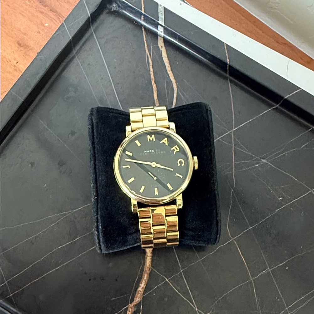 Gold and Black Womens Watch